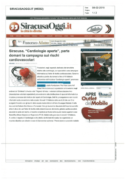 Siracusa. &ldquo;Cardiologie aperte&rdquo;