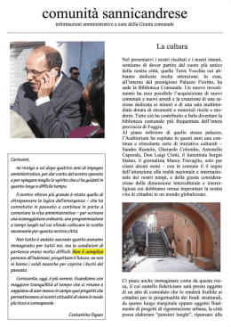 Infomativa della giunta comunale