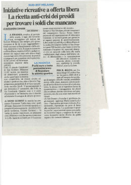 Iniziative ricreative a offerta libera