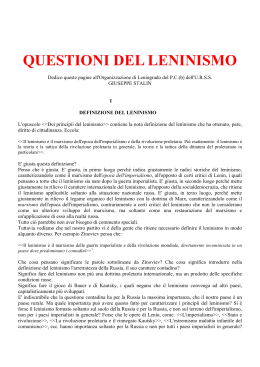 questioni del leninismo - Partito Comunista Italiano Marxista