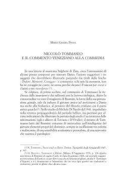 Niccolò Tommaseo e il commento veneziano alla Commedia