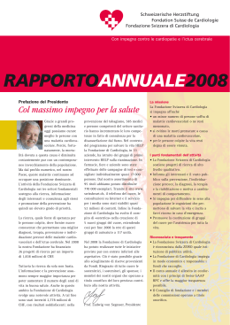 Rapporto annuale 2008 - Schweizerische Herzstiftung