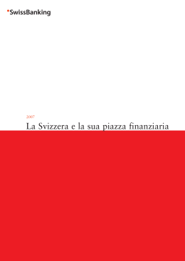 La Svizzera e la sua piazza finanziaria