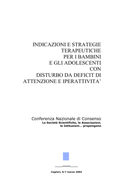 indicazioni e strategie terapeutiche per i bambini e gli