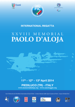Brochure Memorial d`Aloja - Federazione Italiana Canottaggio