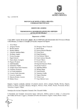 Odg Consiglio Provinciale Monza e Brianza