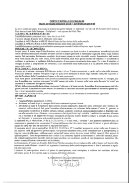 CORTE D`APPELLO DI CAGLIARI - Ordine degli Avvocati di Oristano