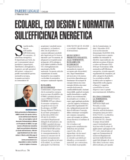 Ecolabel , Eco design e normativa sull` efficienza energetica