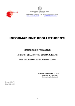 Inform. STUDENTI - ITC Antonio Pacinotti