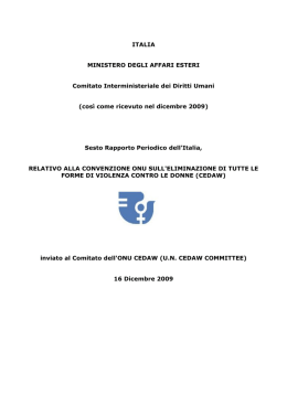 Sesto Report CEDAW Italia – traduzione italiana.