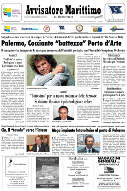 Palermo, Cocciante &ldquo;battezza&rdquo; Porto d`Arte