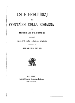 Usi e pregiudizj dei contadini della Romagna, riprod. sulla ed. orig