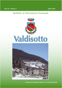 Bollettino 1/2010 - Comune di Valdisotto
