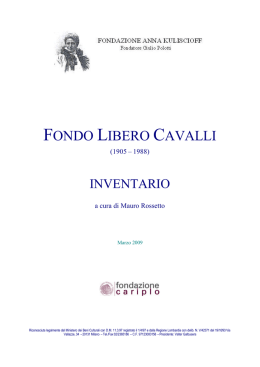 fondo libero cavalli - Fondazione Anna Kuliscioff