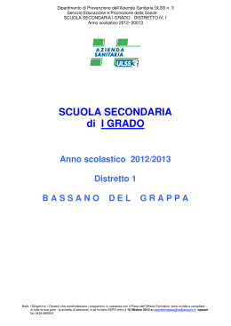 Progetti 2012-2013 SEPS per le scuole superiori di 1° grado