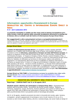 Newsletter n.6 - Università degli Studi di Siena