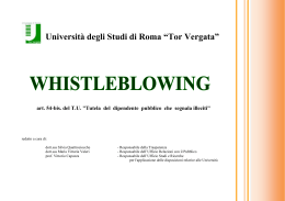 Whistleblowing - Amministrazione Trasparente