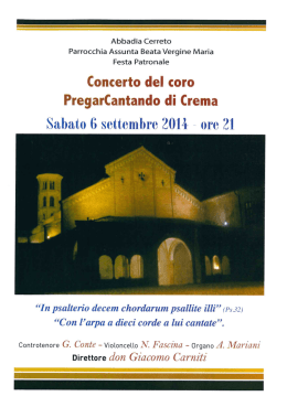 Opuscolo Concerto Coro Crema