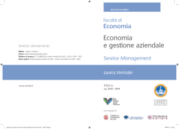 opuscolo Economia e gestione aziendale Service management