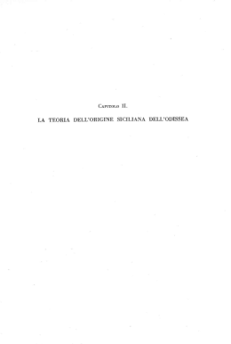 La teoria dell`origine siciliana dell`Odissea