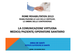 la comunicazione virtuosa medico/paziente/operatore sanitario
