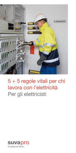 5 + 5 regole vitali per chi lavora con l`elettricità