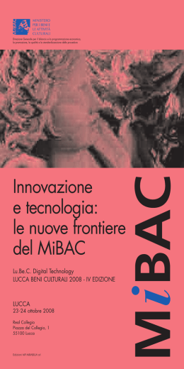 Opuscolo - Ministero dei Beni e le Attivit&agrave; Culturali