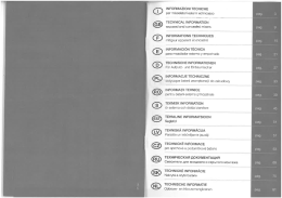 INFORMAZIONI TECNICHE per miscelatori esterni ed