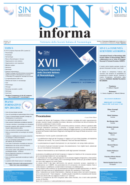 SIN INFORMA numero 1-2 - Società Italiana di Neonatologia