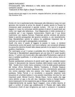 SIMON KARLINSKY Omosessualit&agrave; nella letteratura e nella storia