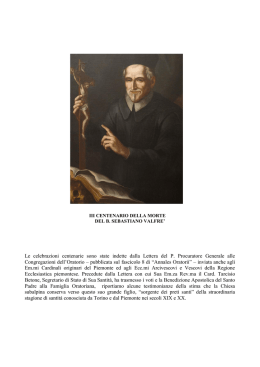 Le celebrazioni centenarie sono state indette dalla Lettera del P