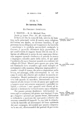 NUM. V. I TESTIS &mdash; R. D&bdquo; Michael Rua. II Servo di Dio fu