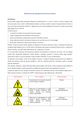 Informazioni sulla Segnaletica di Sicurezza da adottare