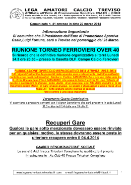 Com 41 del 22-03-2014 - Lega Amatori Calcio Treviso