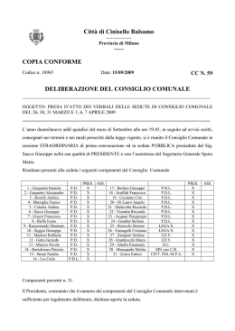 deliberazione del consiglio comunale