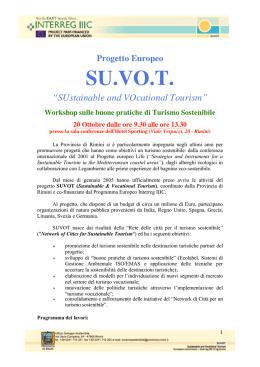 Progetto SUVOT - Coordinamento Agende 21 Locali Italiane