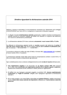 Direttive riguardanti la dichiarazione salariale 2014