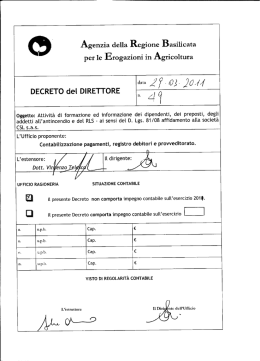 DECRETO DEL DIRETTORE N. 49 DEL 29/03/2011