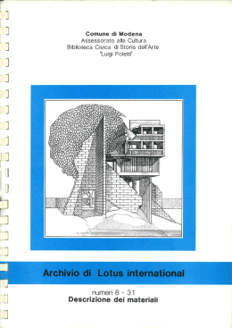 Descrizione materiali a cura di Massimo Bulgarelli