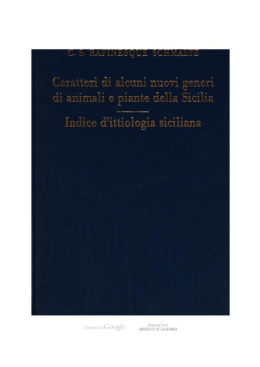 Page 1 Page 2 CARATTERI DI ALCUNI NUOVI GENERI E NUOVE