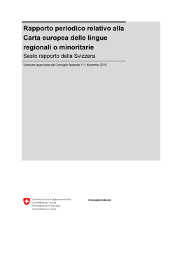 Rapporto periodico relativo alla Carta europea delle lingue regionali