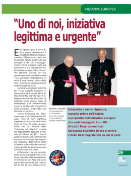 Uno di noi, iniziativa - Movimento per la Vita