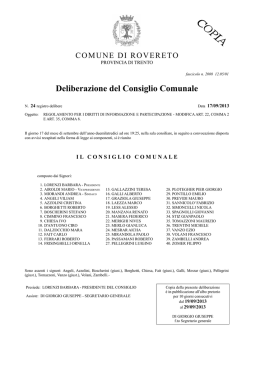 Deliberazione del Consiglio Comunale
