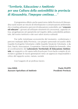 Territorio, Educazione e Ambiente per una Cultura della sostenibilit&agrave;