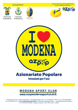 Scarica l`opuscolo - Modena Sport Club