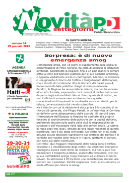 Sorpresa: &egrave; di nuovo emergenza smog