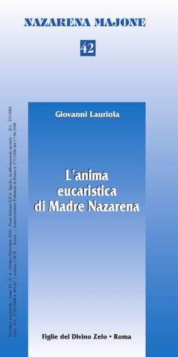 L`anima eucaristica di Madre Nazarena, G. Lauriola ofm
