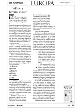 Veltroni e Ferrara. E noi? - Europa