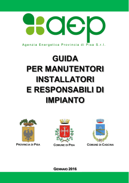 Opuscolo informativo - Agenzia Energetica Provincia di Pisa Srl