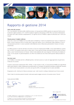 Rapporto di gestione 2014